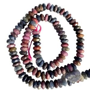 Ruby and Sapphire Bead Strands 15.5” 7mm (3 available)